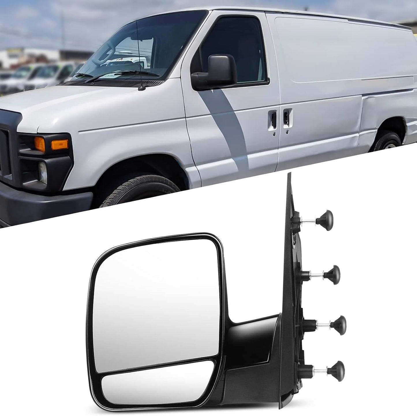 Espejo conductor Ford E150-E550 pliegue manual luz charco