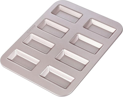 Molde tartas 8 cavidades antiadherente rectangular dorado