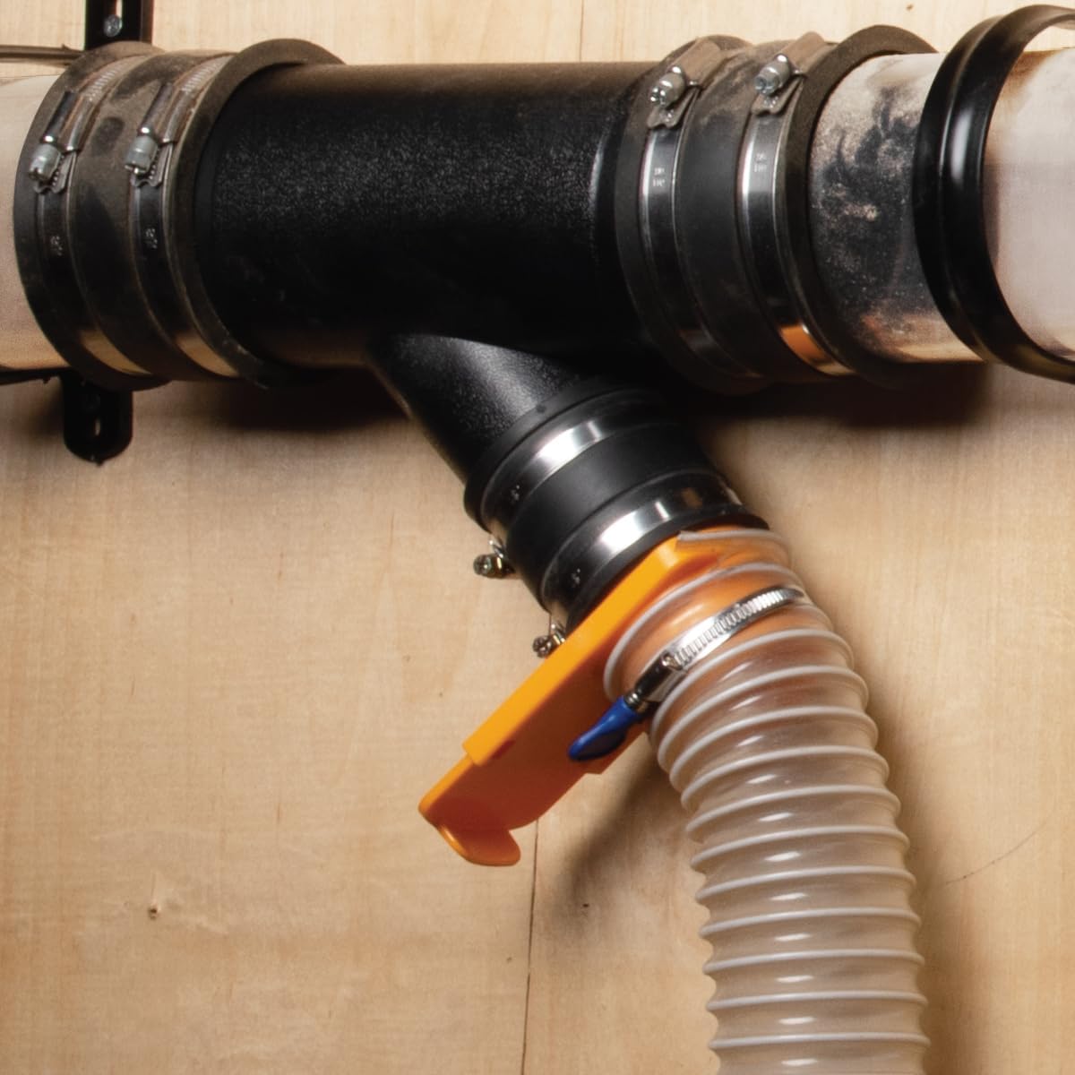 Manguito flexible control polvo 2.5pulg acero con abrazaderas
