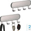 Llavero acero inox 2 pzas cepillado 4 ganchos para pared