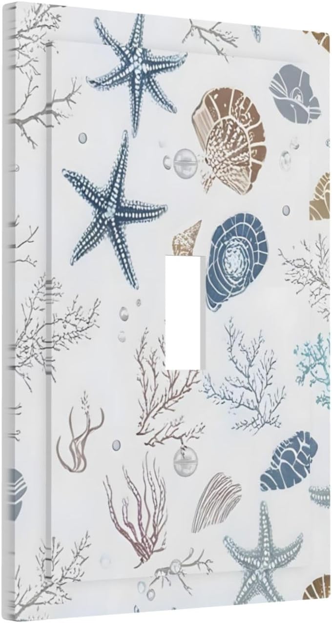 Cubierta interruptor decorativa con estrellas y conchas