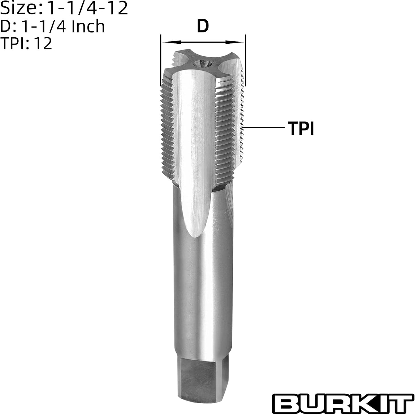 Rosca derecha HSS 1-1/4x12 UNF recto estriado