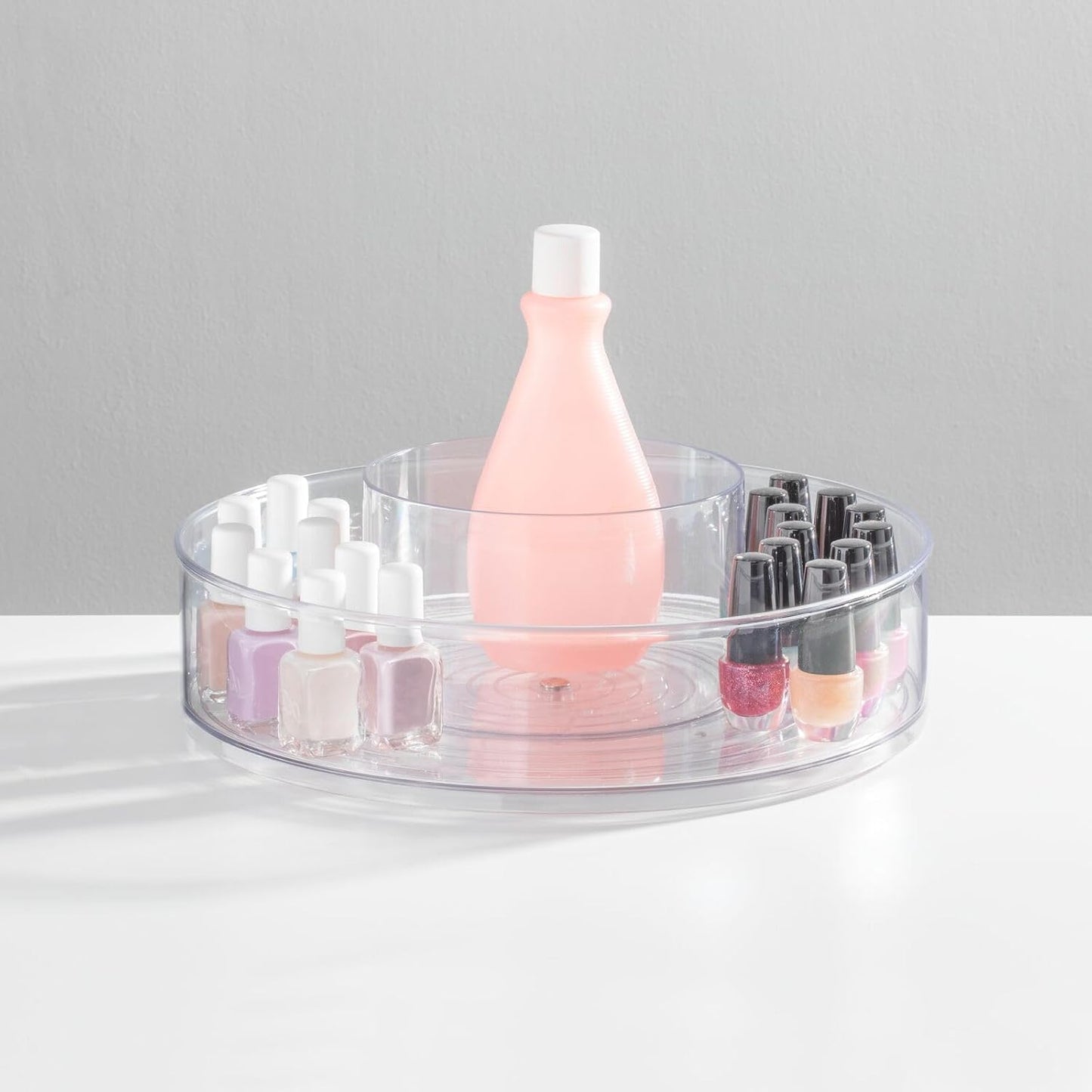 Bandeja giratoria plástico para maquillaje y cosméticos