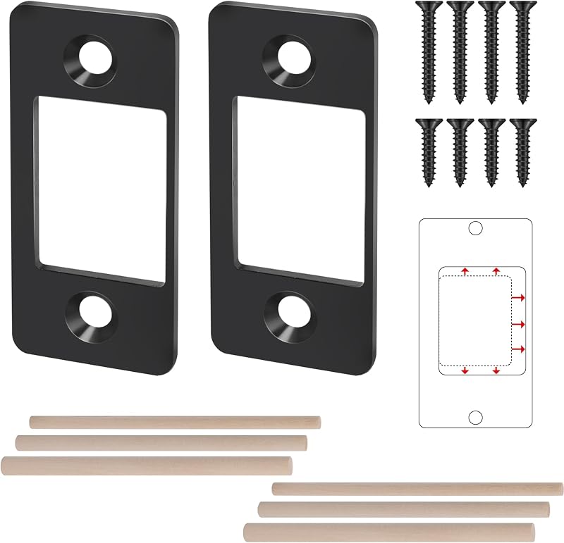 2 Pk Placas de golpe acero inox con clavijas madera
