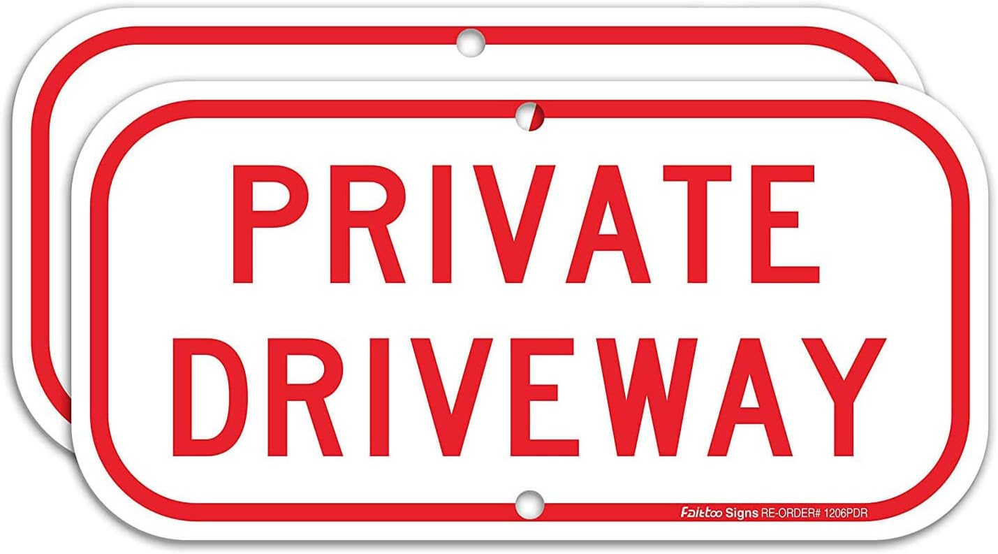 2 Señales privadas aluminio 12x6" UV resistente impermeable