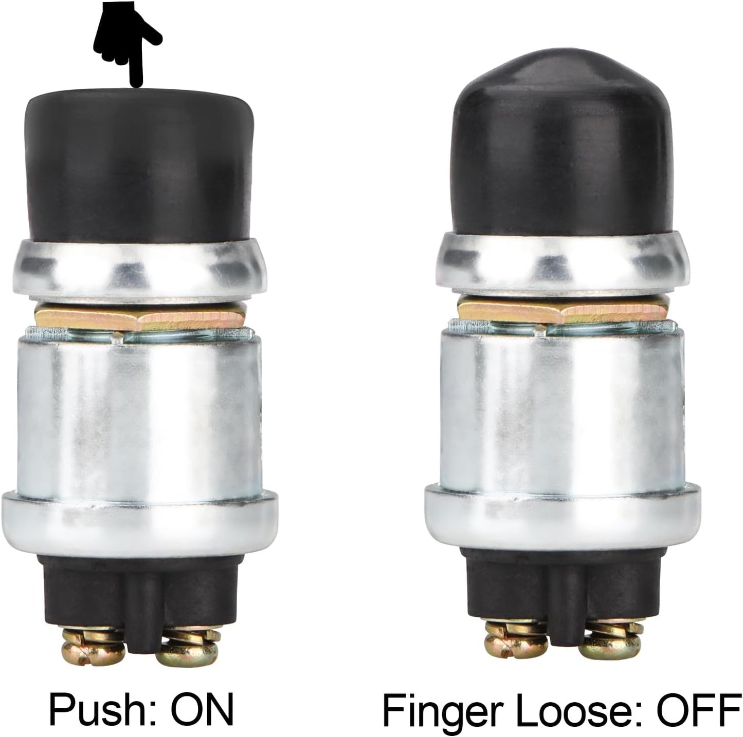 4 Interruptores Botón 12V/24V 50A Impermeable Auto Negro