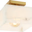 Lámpara techo semiempotrada mármol blanco/latón 8" LED