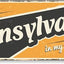 Letrero metal vintage Pennsylvania 4x14pulg In My Heart aluminio