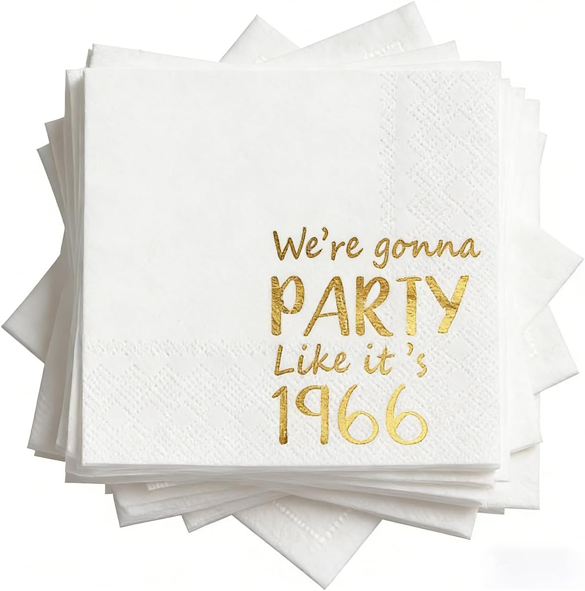Set 100 Servilletas Cóctel Doradas 5x5pulg We Gonna Party Like It