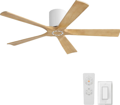 Ventilador techo 52pulg 5 aspas madera motor CC 6 vel