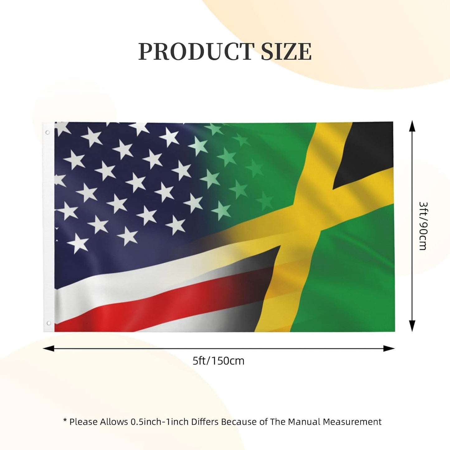 Bandera Jamaica EE.UU. 3x5ft doble cara resistente UV
