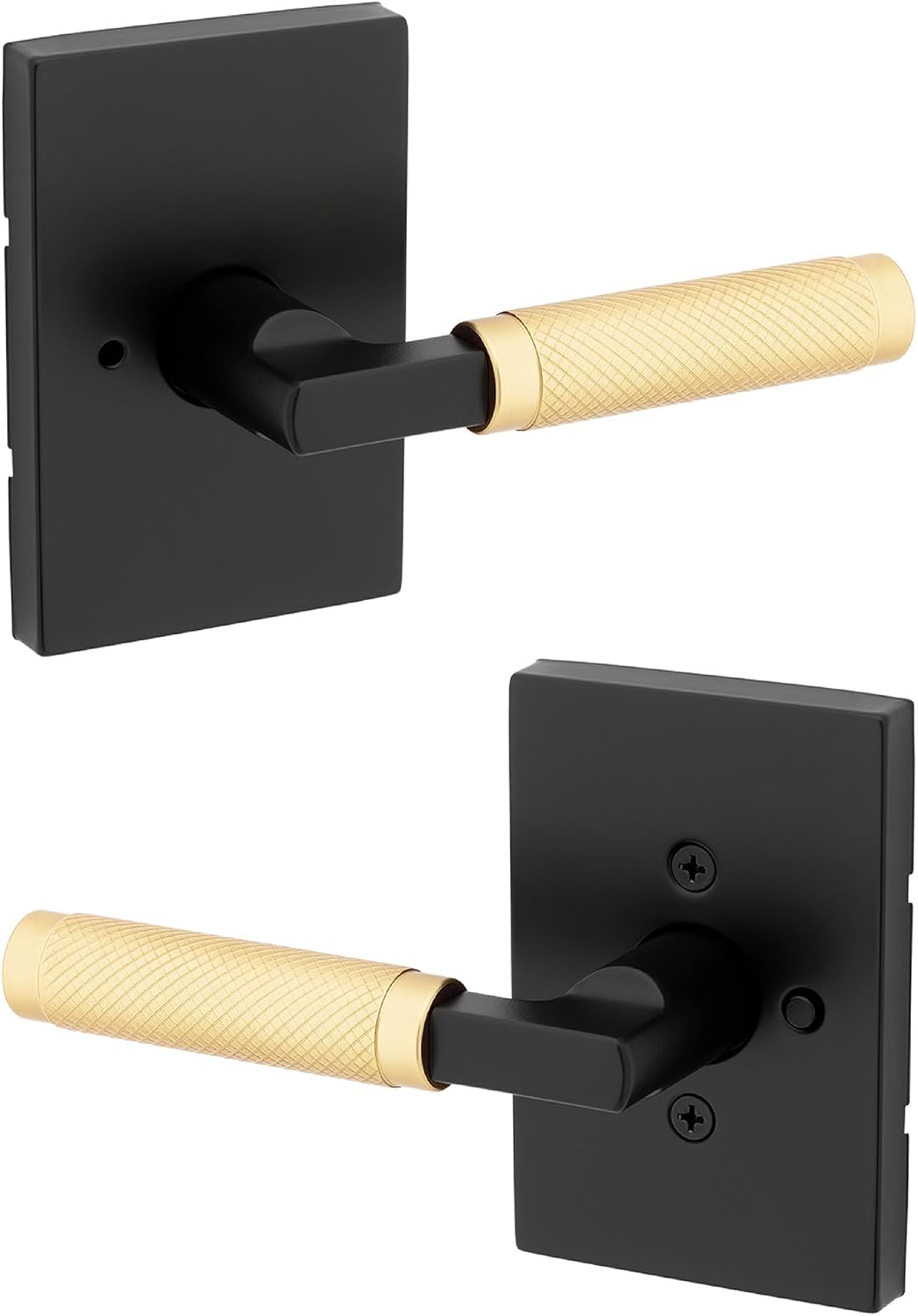 Manija puerta baño dormitorio negro mate latón satinado