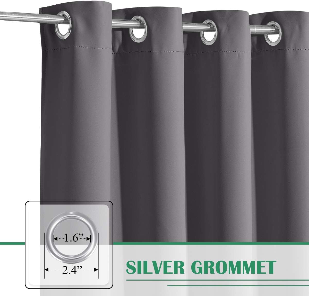 Cortinas impermeables opacas térmicas 108pulg gris