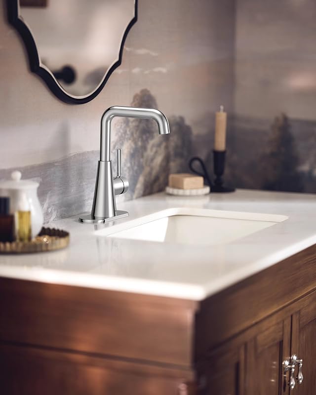 Grifo lavabo baño moderno doble curvatura cromo 84024