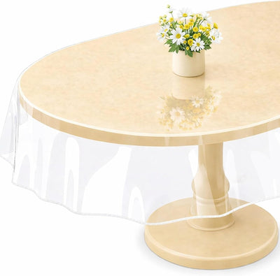 Protector mesa oval 54x72pulg mantel plástico 4-6 asientos