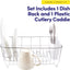Set 2 Pzas Escurridor Platos Metal Soporte Utensilios Blanco