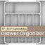 Organiz. cajones utensilios 13-22.4pulg 8 compartimentos gris