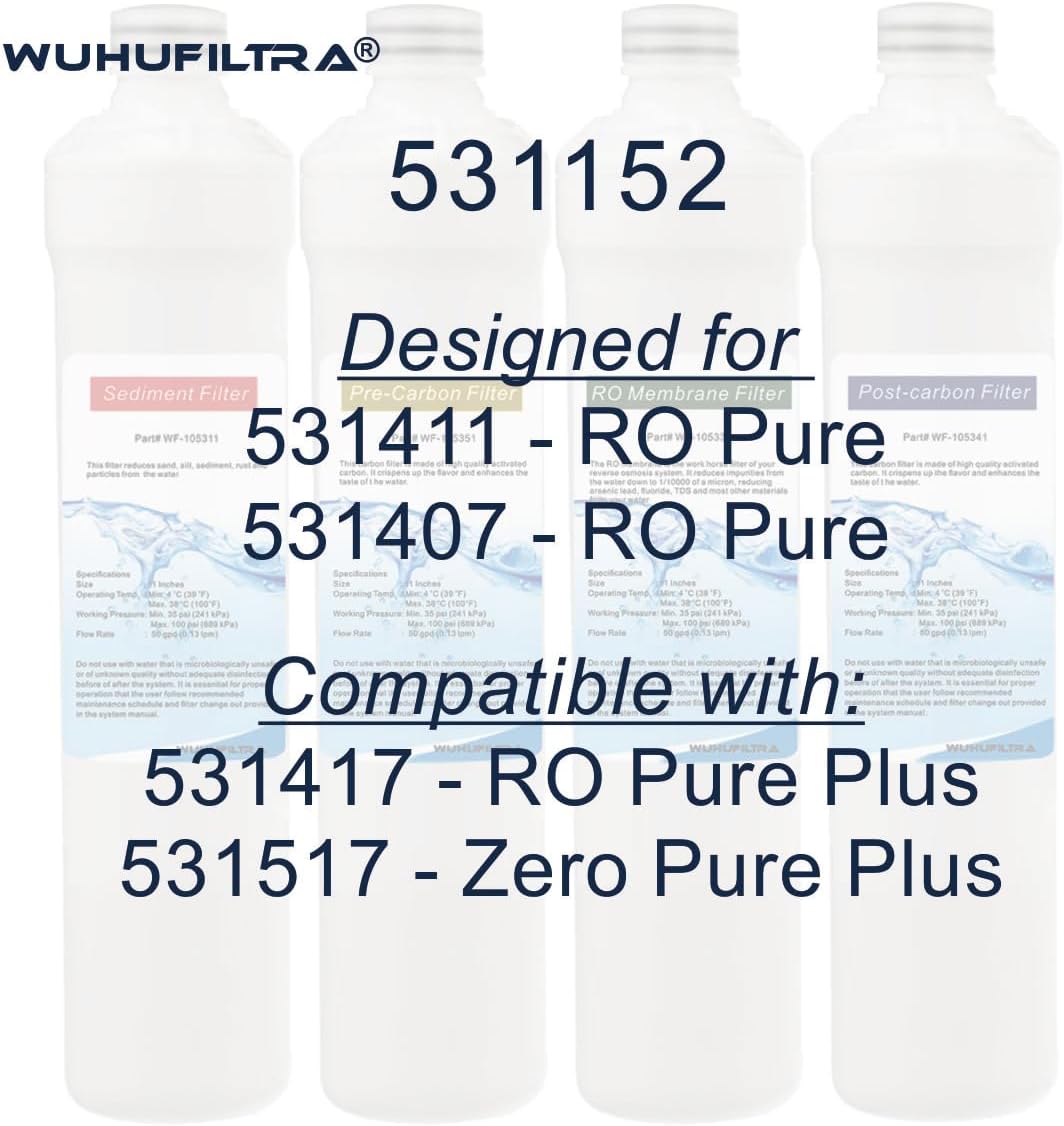 Set 4 Filtros Push Botton Membrana RO para Watts Premier
