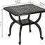Mesa auxiliar aluminio fundido exterior cuadrada negra