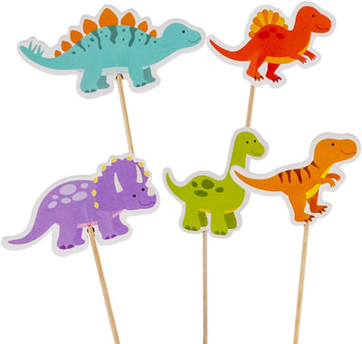 50 Pzas Adornos Dinosaurio para Cupcakes Baby Shower