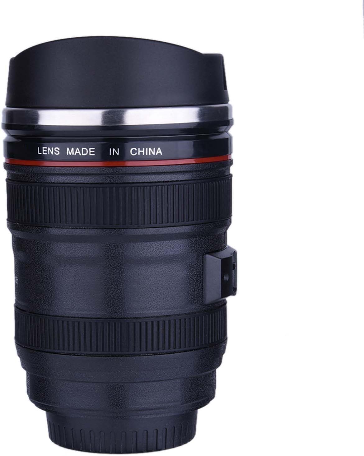 Taza aislante acero inox forma lente cámara para viajes