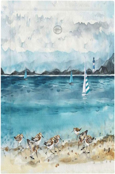Cubiertas decorativas interruptor acuarela mar playa 1 banda blanco