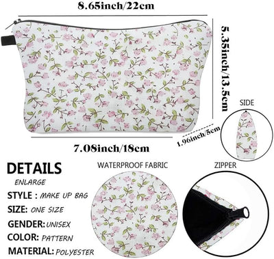 Bolsa maquillaje 3D portátil con cremallera impermeable rosa