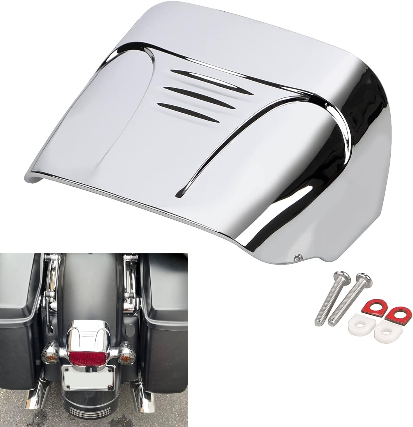 Cubierta plástico ABS cromado luz trasera Harley 1973-23