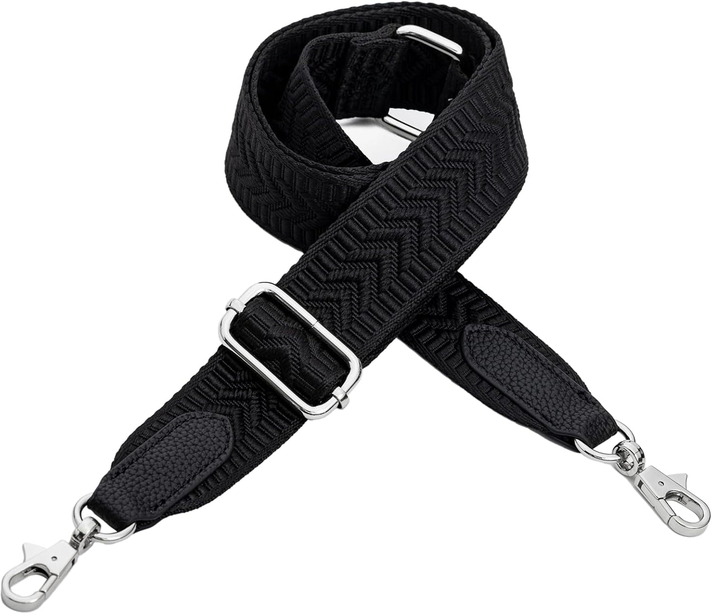 Correa hombro ancha ajustable para bolsos y monederos negro