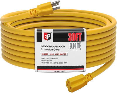 Cable extensión resistente exterior 30ft 12/3 SJTW amarillo