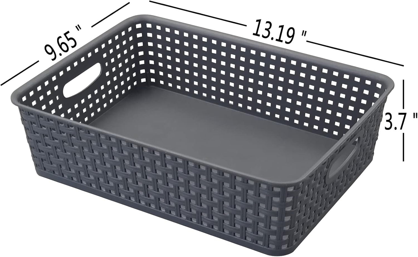 4 Pack Bandejas Plástico Cesta Papel Gris