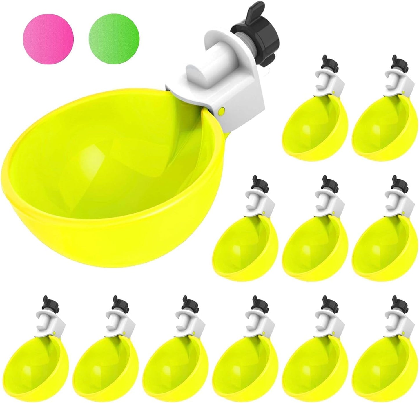 Bebedero para aves de corral amarillo kit 12 pzas