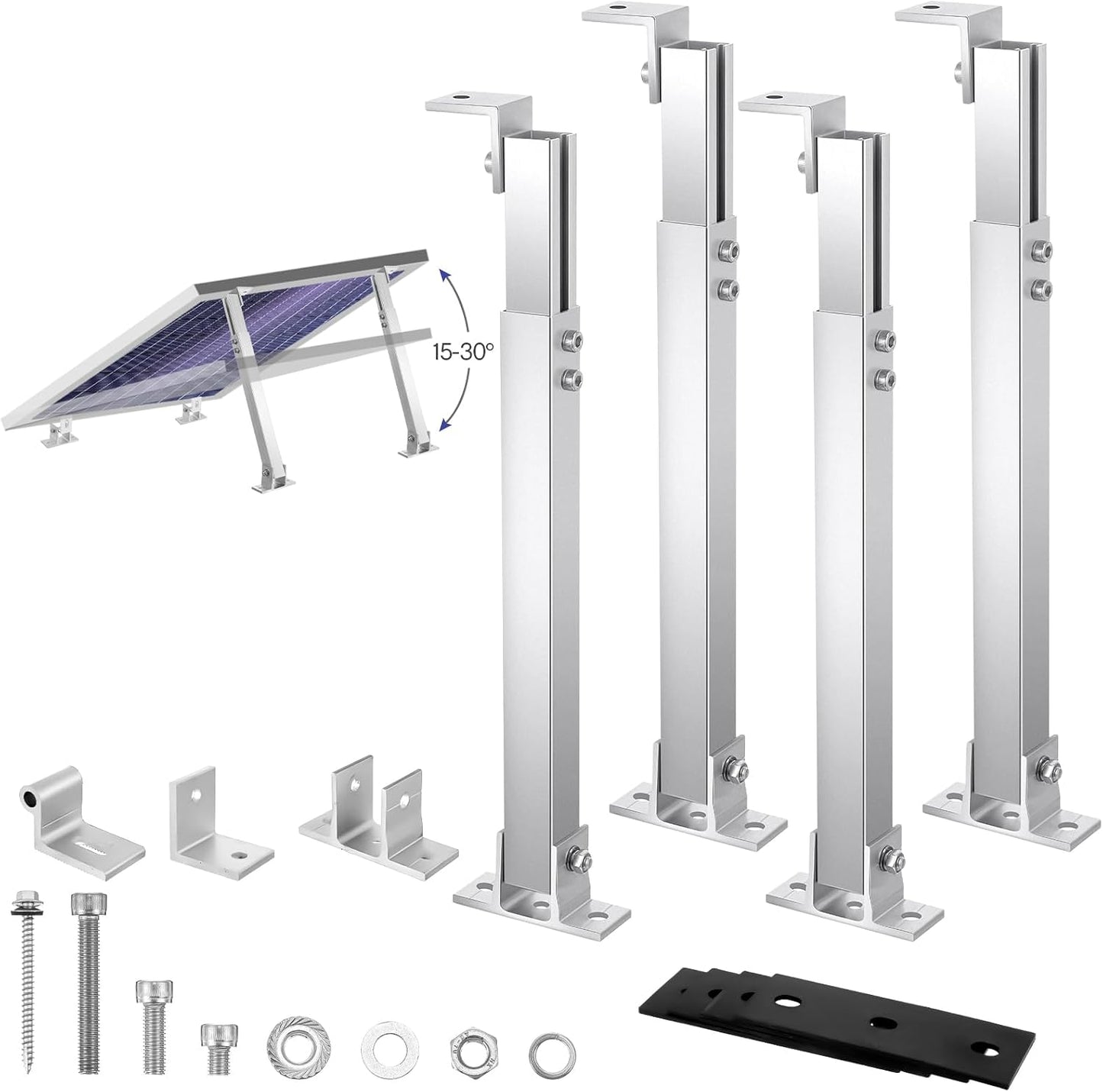 4 Soportes Panel Solar Aleación Aluminio Techo Caravana