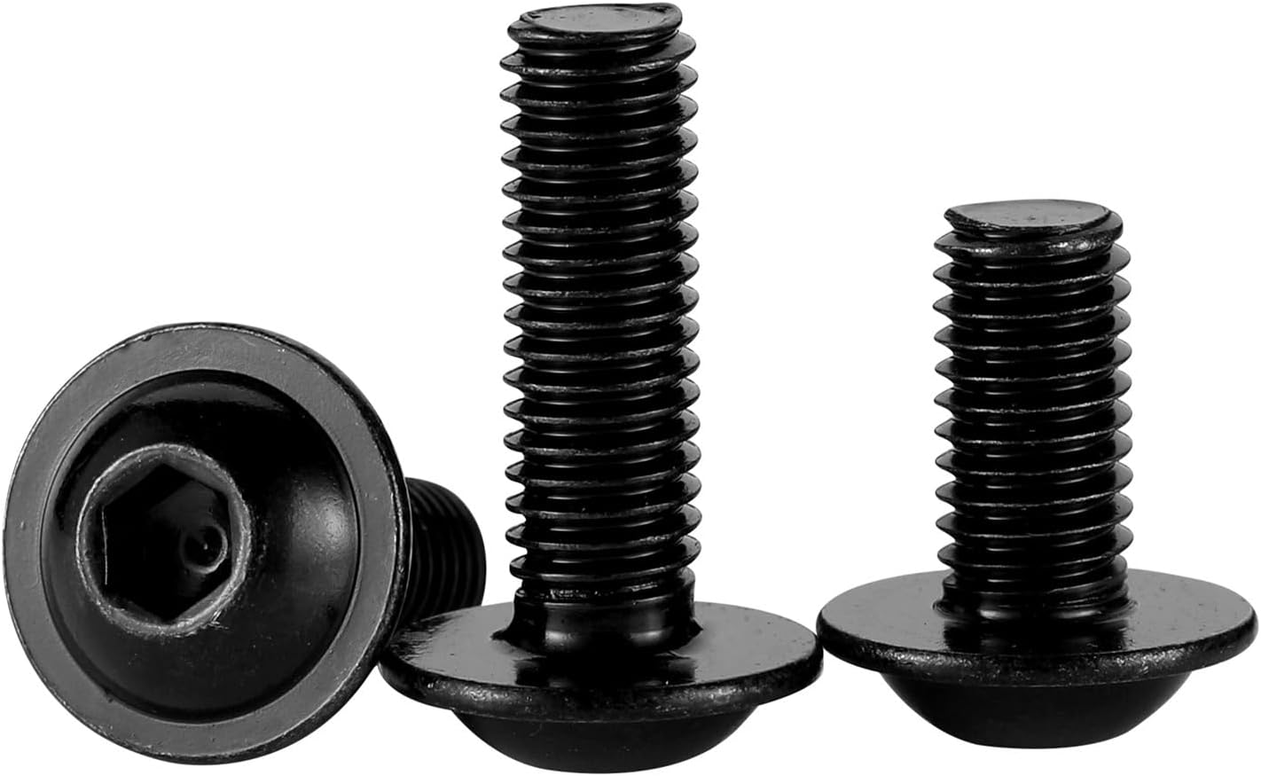 Tornillos botón bridas Allen acero inox 18-8 negro 50 pzas