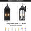 Farol pared porche 17" 2 luces negro arena ETL metal vidrio