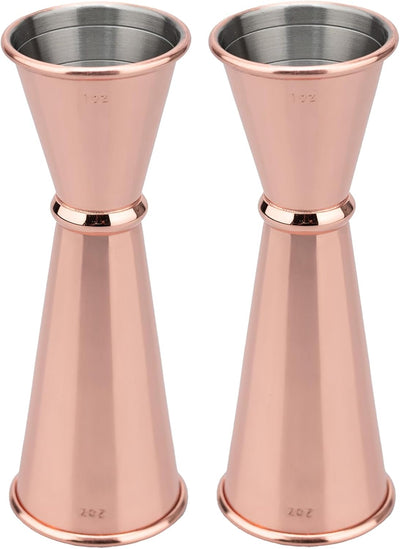 Jigger acero inox 304 2 oz y 1 oz para bartending rosa