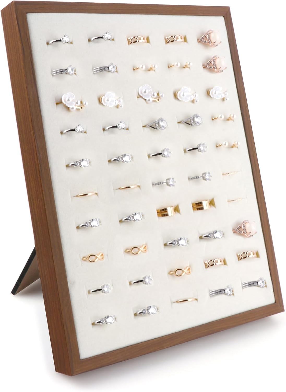 Soporte anillos 50 ranuras bandeja terciopelo
