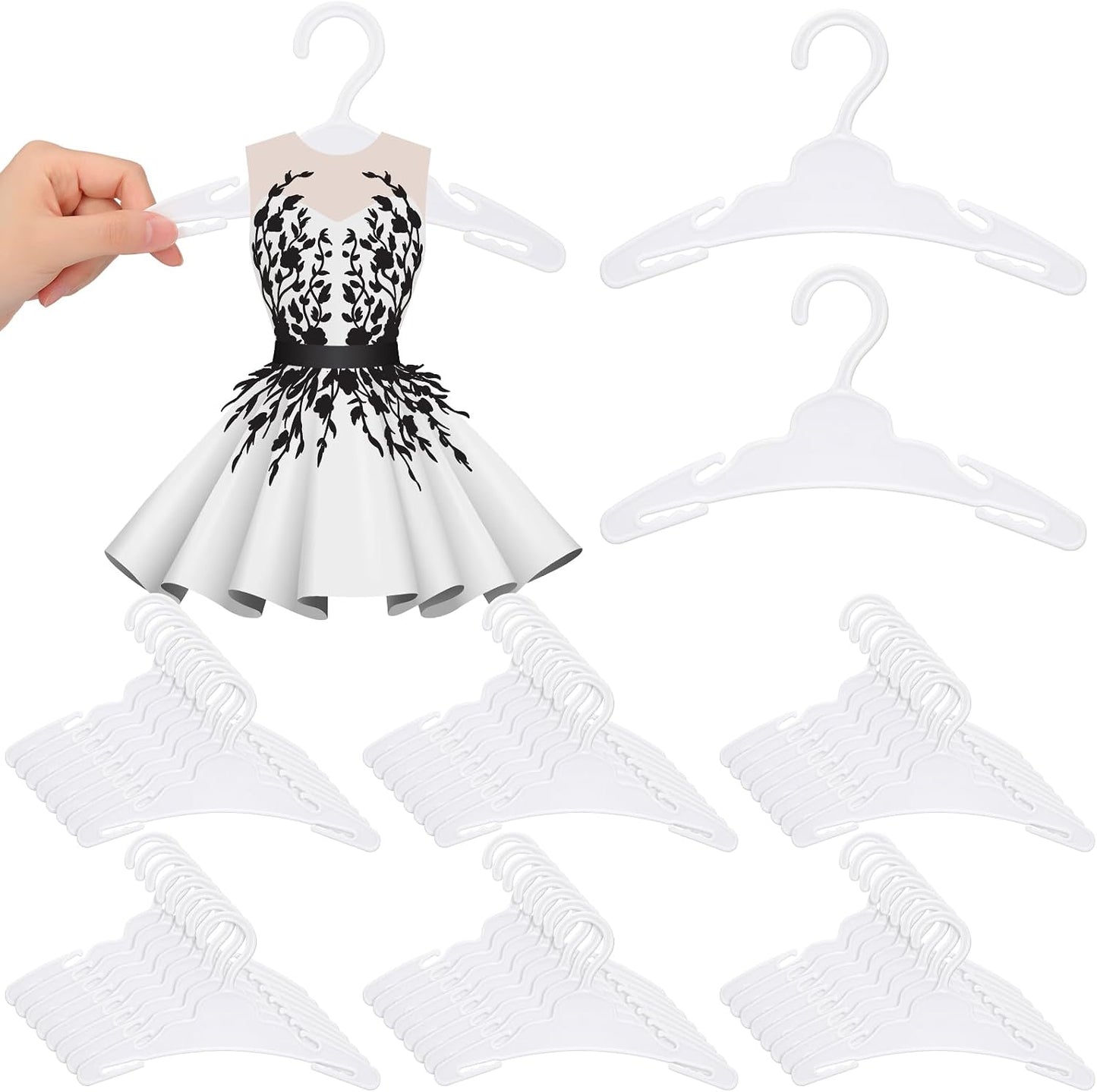 50 Perchas Plástico Blanco 18" Antideslizantes