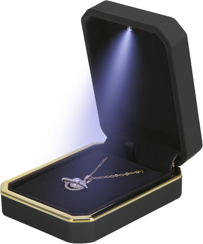 Caja regalo collar LED lujo vitrina terciopelo joyas