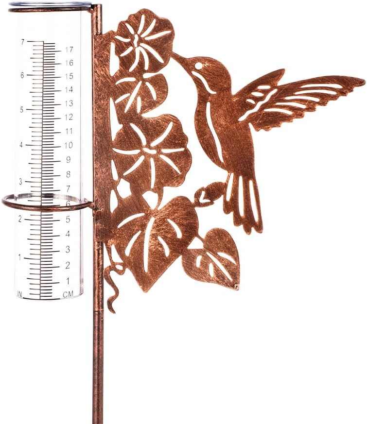 Medidor lluvia colibrí exterior resistente con tubo plástico