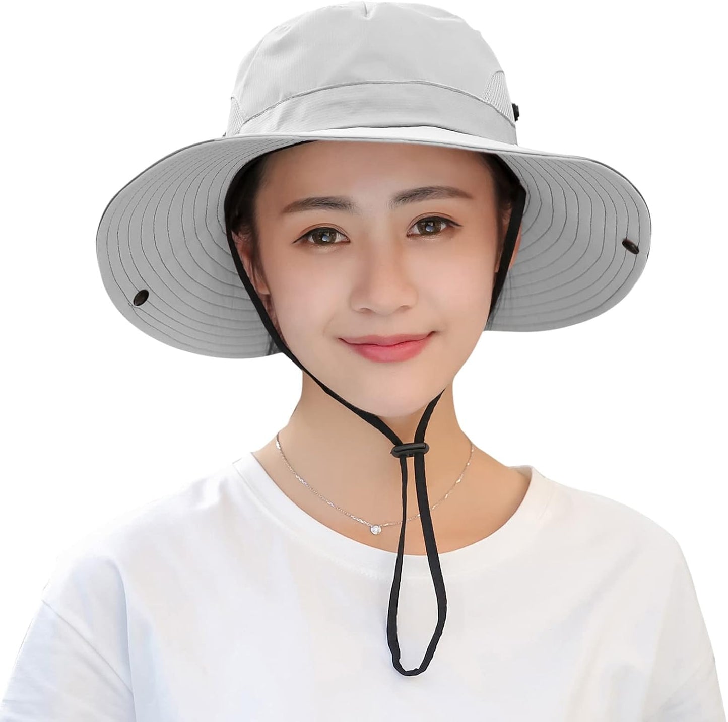 Gorro pesca mujer UV plegable borde ancho