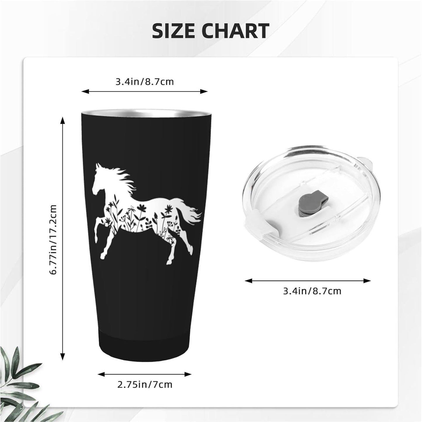 Taza térmica acero inox 20oz tapa diseño floral