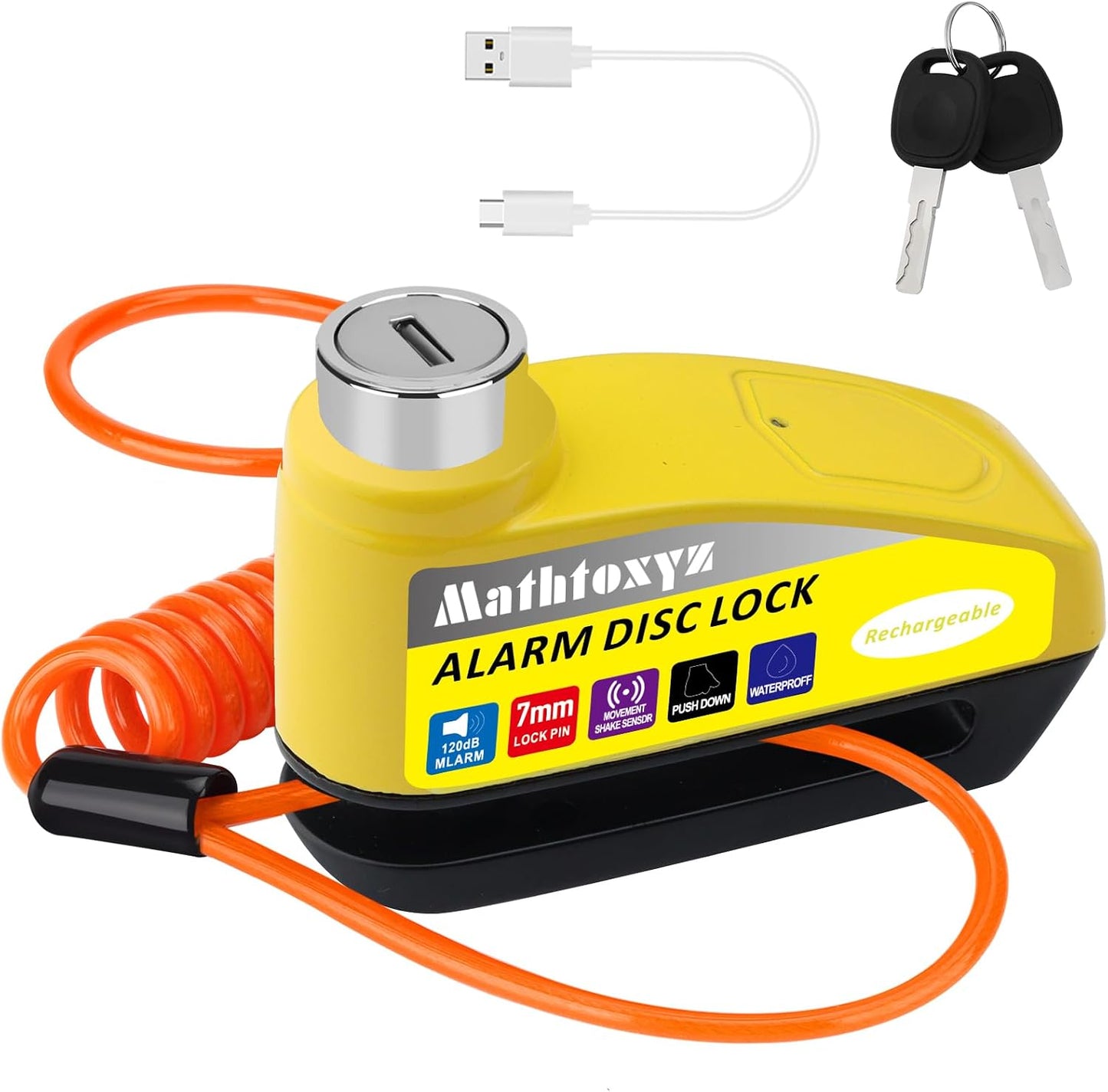 Candado recargable motocicleta alarma antirrobo