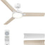 Ventilador techo blanco 52pulg luz 5CCT 6 vel motor CC