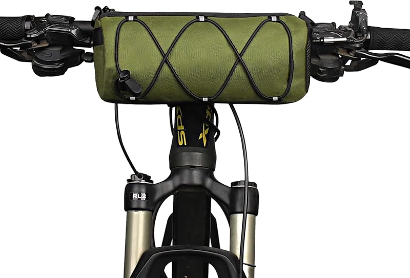 Bolsa manillar bicicleta correa hombro MTB y carretera verde