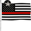 Bandera estadounidense 4x6pulg bordada con rayas rojas finas
