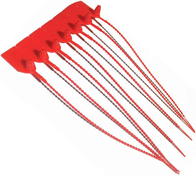 Sellos plástico numerados pull-tite 9.843pulg rojo pack 100