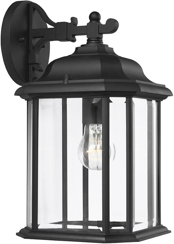 Farol pared exterior vidrio biselado transparente acabado