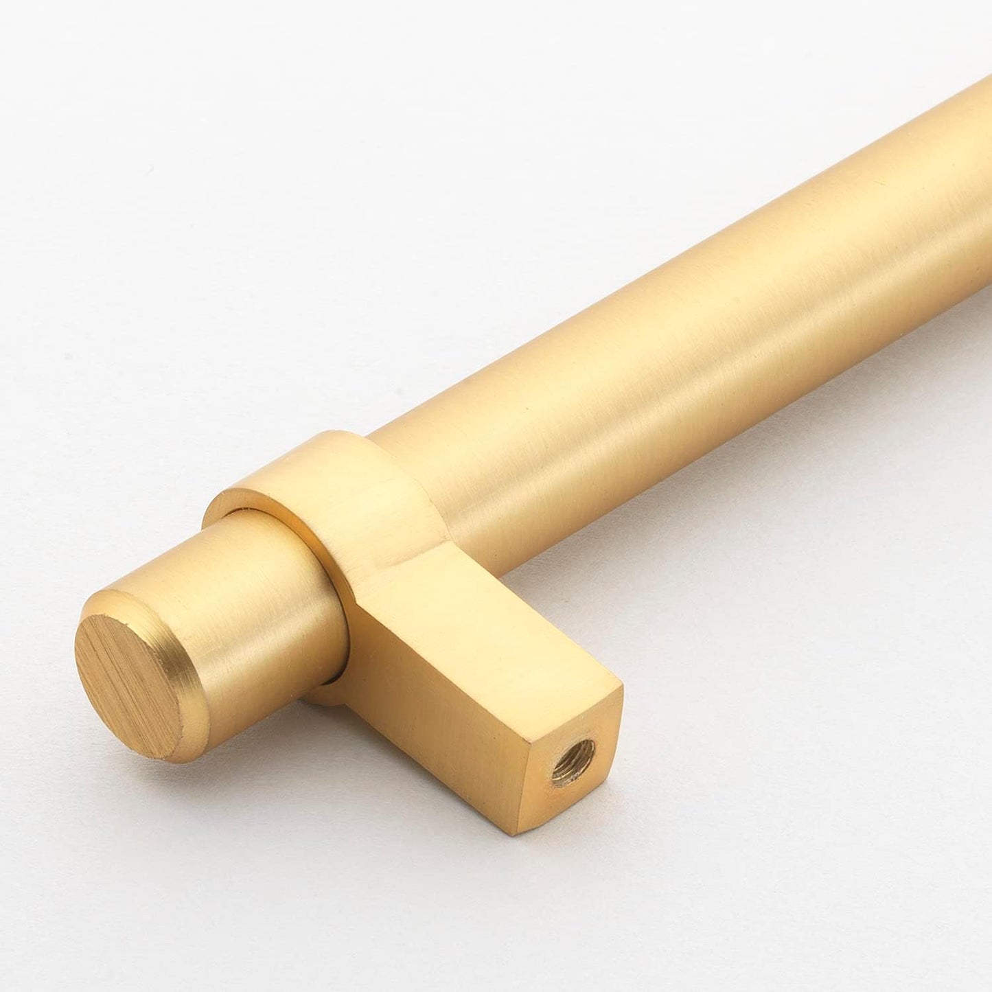 Tirador barra sólida Euro 5pulg centro dorado satinado pack