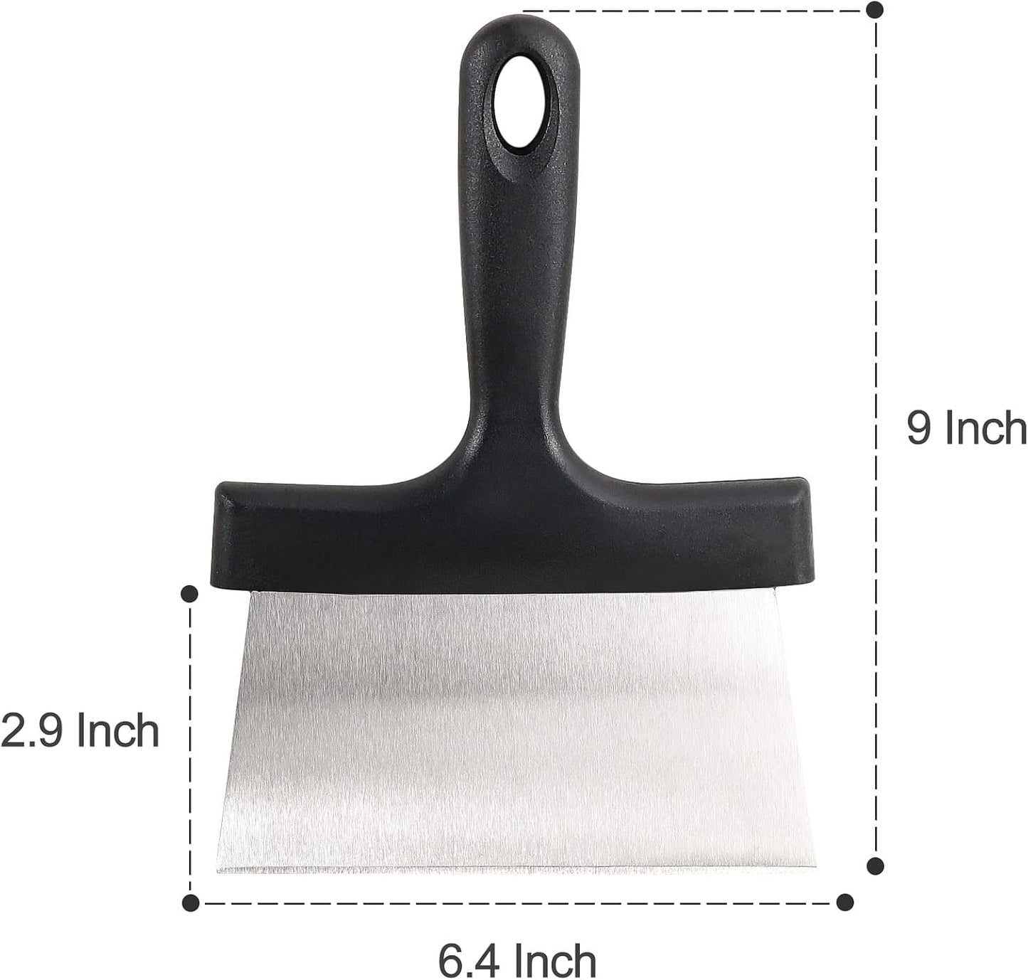 Raspador acero inox mango plástico 5" para teppanyaki